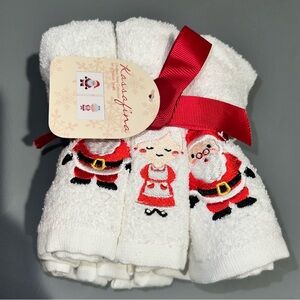 KASSAFINA washcloth 6 pc HOME COLLECTION bath kitchen Santa Mrs Claus tiny towel